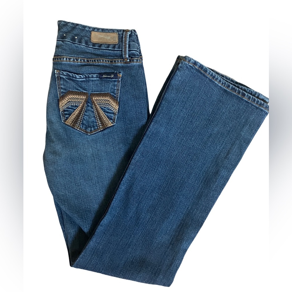 Seven7 Blue Straight Leg Jeans Classic Style